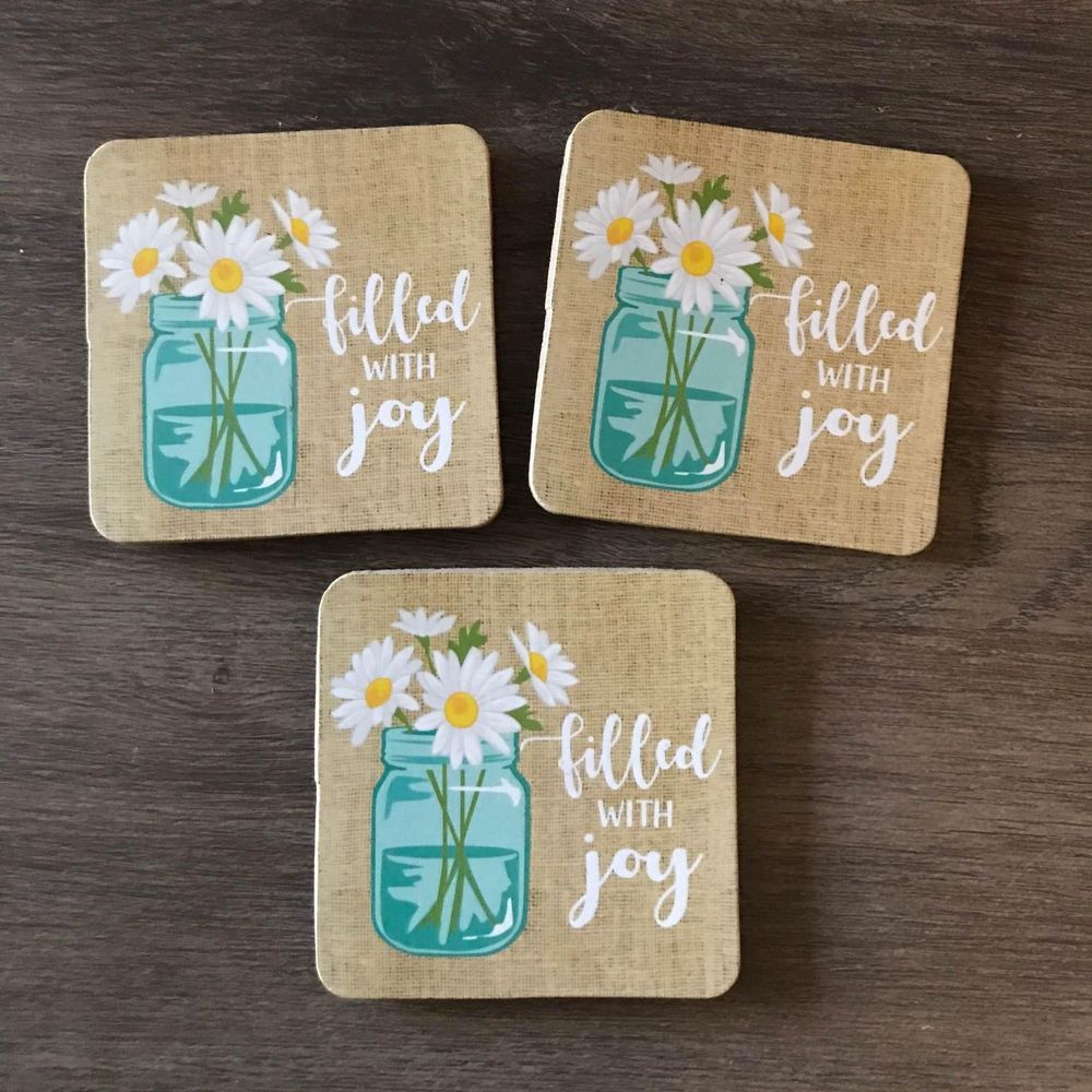Set of 3 magnets  “Filled with Joy”